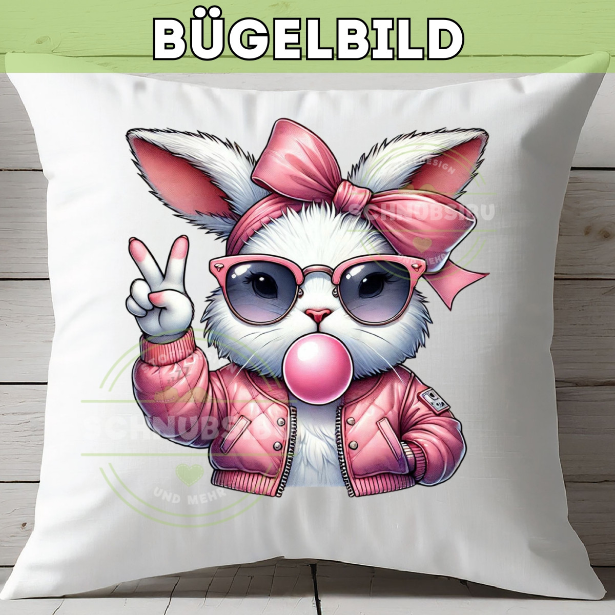 Bügelbild Bubble Gum Hase